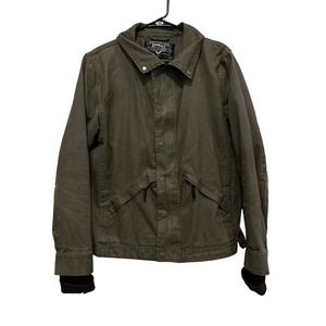 Surly Waxed Cotton Riding Jacket Men's M Medium Olive Green Wool Lined